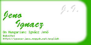 jeno ignacz business card